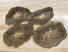 Brown and Gold Geode coasters - set of 4