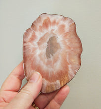 Rose Gold and White Geode coasters - set of 4