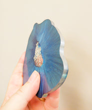 Light Blue and Silver Geode coasters - set of 4