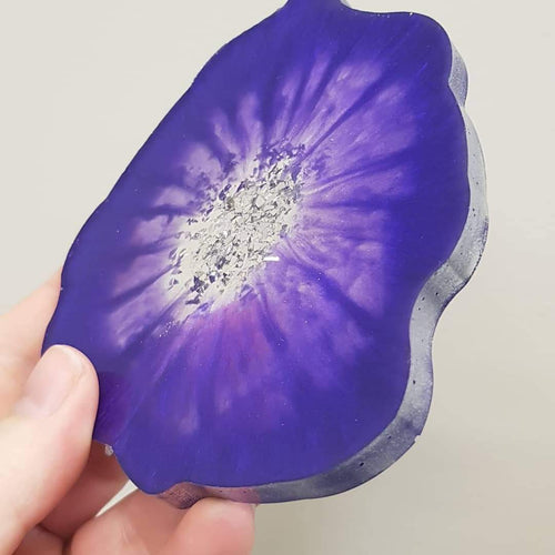 Violet Purple Geode coasters - set of 4