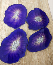 Violet Purple Geode coasters - set of 4